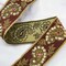1 Yard Elegant Paisley Handcrafted Indian Trim Gold Sequin Embroidered 2.5 Inch Width